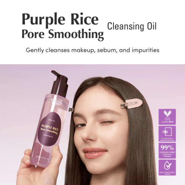 Eqqualberry Purple Rice Pore Smoothing Cleansing Oil 200ml in bd
