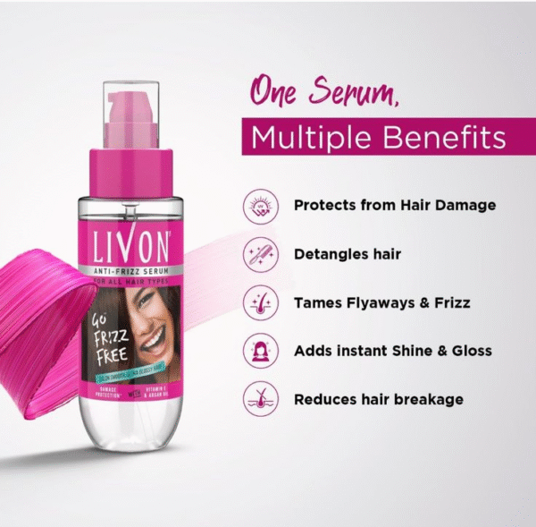 Livon Go Frizz Free Anti Frizz Serum 100ml – Anti Frizz & Shine