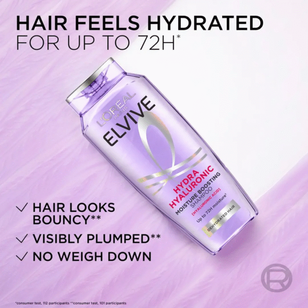 L'Oreal Elvive Hydra Hyaluronic Moisture Boosting Shampoo 250ml – Hydrating Hair Care