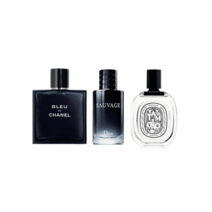 Luxury Men’s Perfume Miniature Combo | Dior Sauvage 10ml, Bleu de Chanel 10ml & Diptyque Tam Dao 10ml