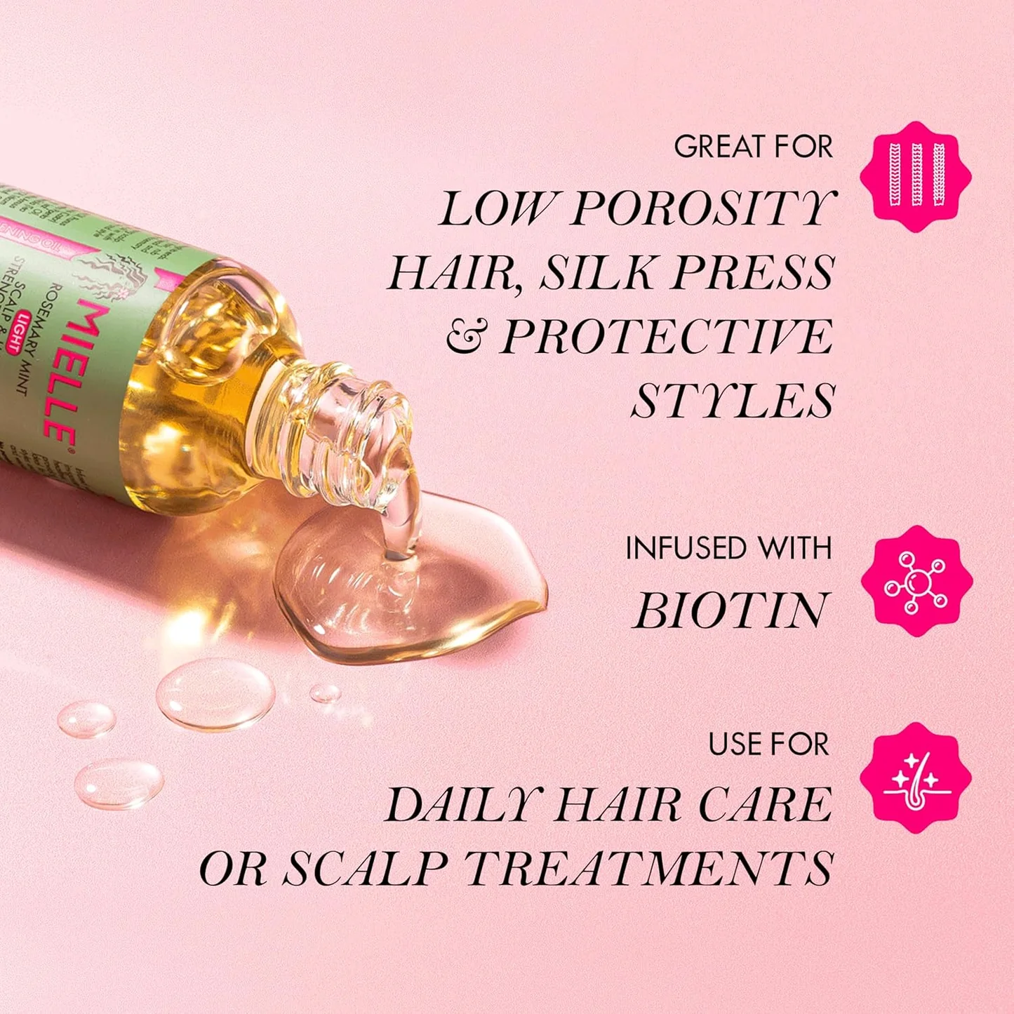 Mielle Rosemary Mint Light Scalp & Hair Strengthening Oil 59ml – Lightweight Hair Oil - Image 5