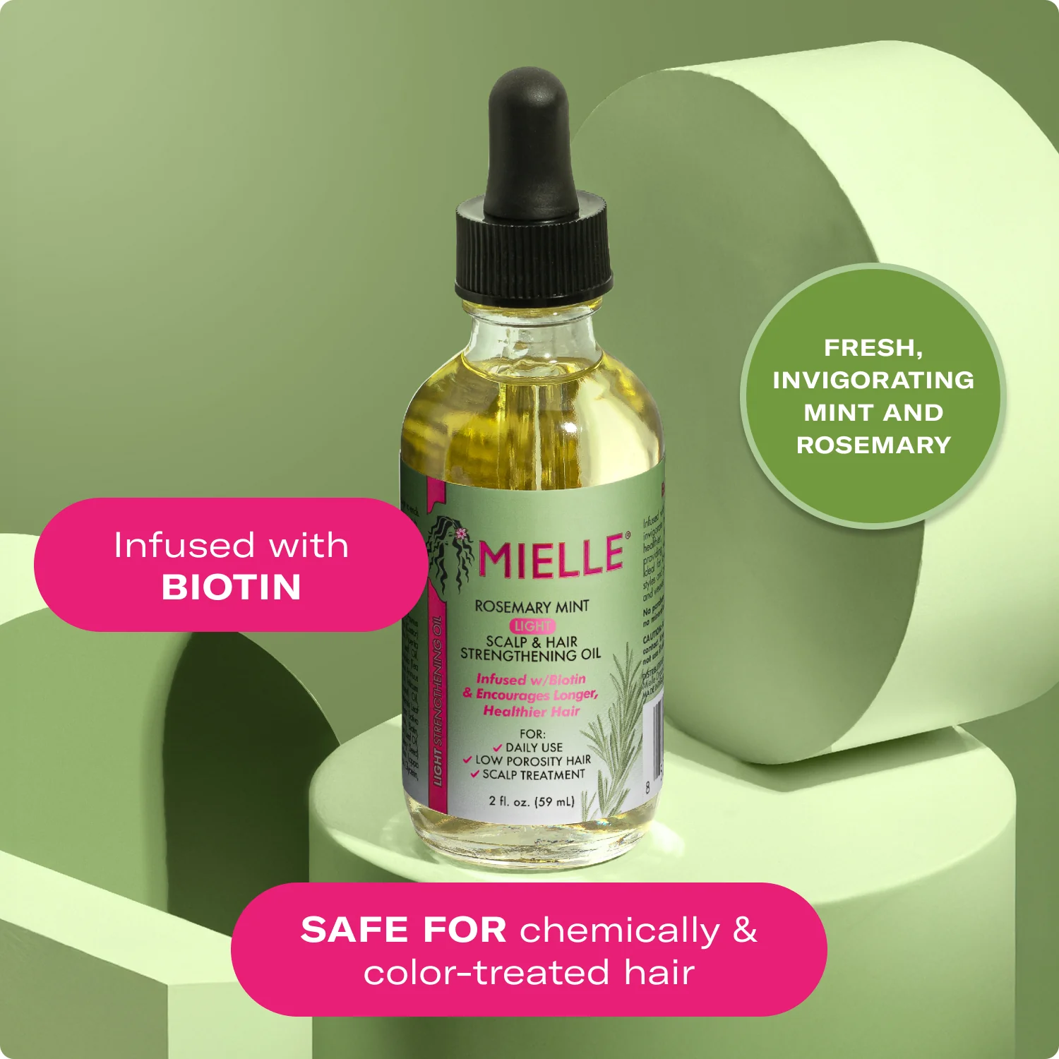 Mielle Rosemary Mint Light Scalp & Hair Strengthening Oil 59ml – Lightweight Hair Oil - Image 2