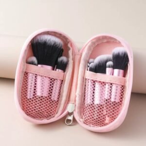 Mini Brush Bag with 10 Makeup Brushes – Pink Makeup Brush Set