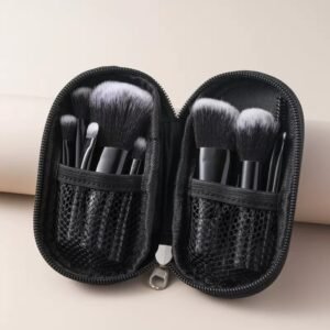 Mini Brush Bag with 10 Makeup Brushes – Black Makeup Brush Set