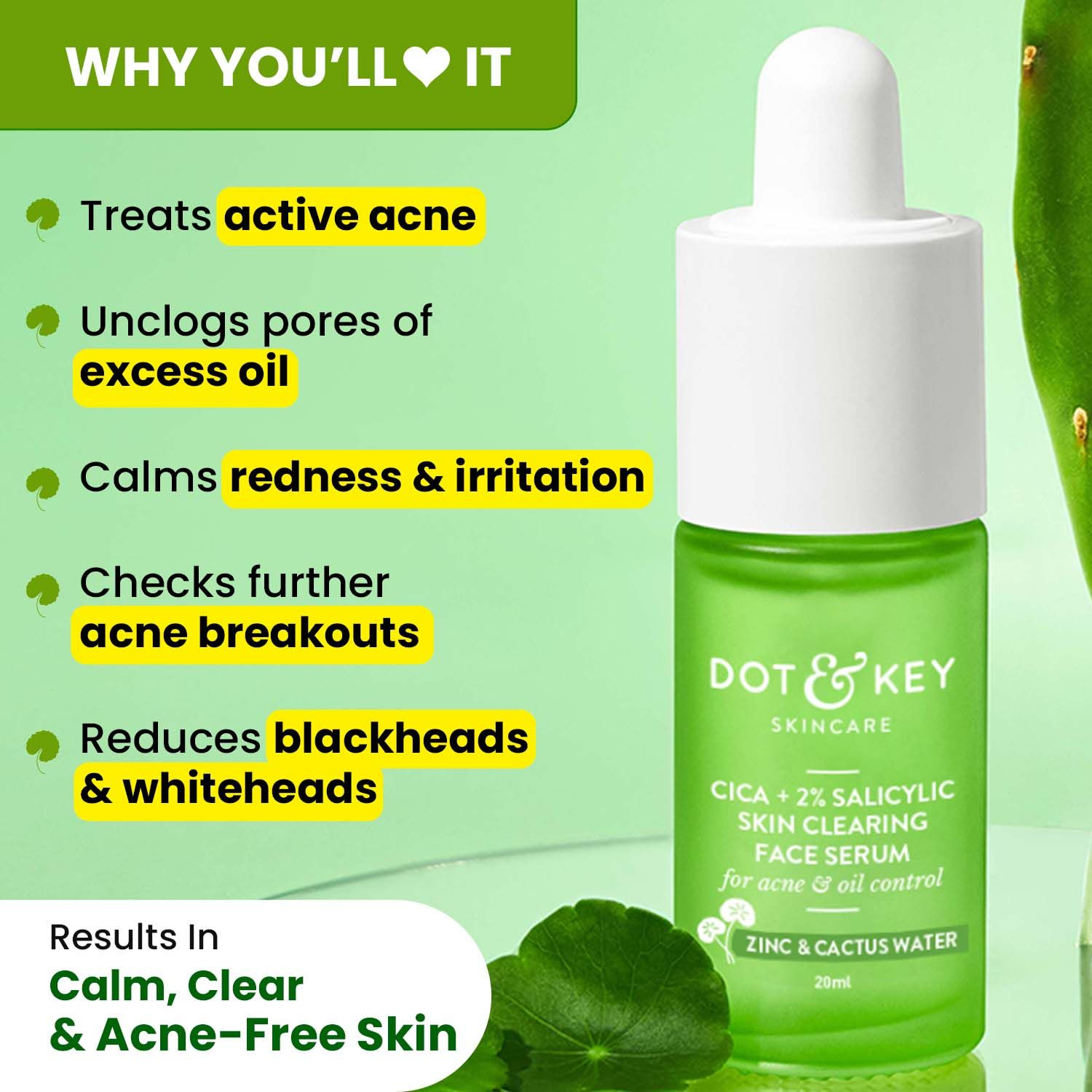 Dot & Key Cica + 2% Salicylic Serum for Acne & Oil Control 30ml - Image 2