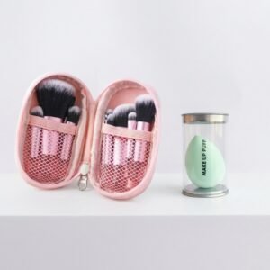 Pink Mini Brush Set and Beauty Blender Cyan Combo