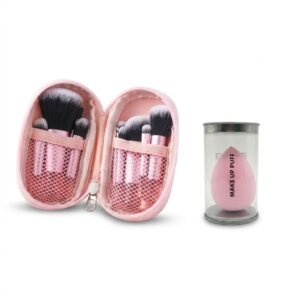 Pink Mini Brush Set and Beauty Blender pink Combo
