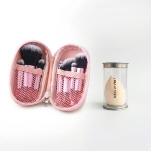 Pink Mini Brush Set and Beauty Blender Cream Color Combo